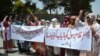 Doctors and their supporters protest in Quetta following the kidnapping of Dr. Ghulam Rasool in August.