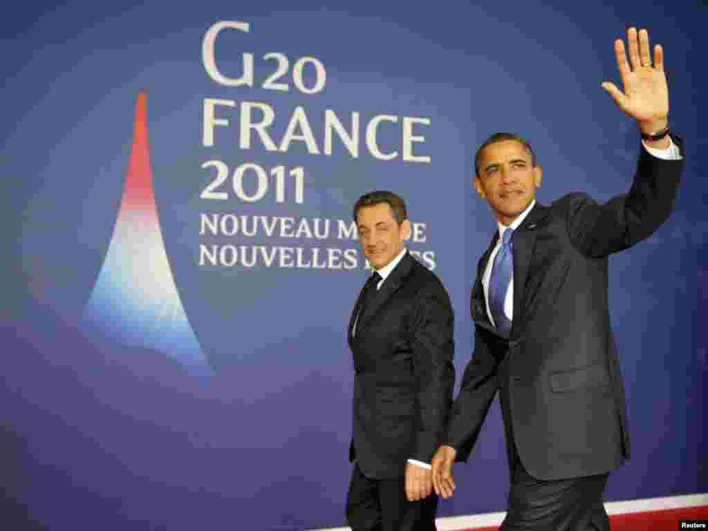 Predsjednici Nicolas Sarkozy i Barack Obama, 03.11.2011. Foto: Reuters / Philippe Wojazer 