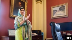 Nobel Peace Prize winner Malala Yousafzai at the U.S. Capitol in Washington on June 23. 