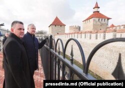 Moldova - Igor Dodon and Vadim Krasnoselski, in Bender, 25Dec2018