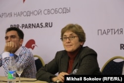 Наталья Зубаревич и Александр Кынев на партийной конференции партии ПАРНАС, 15 ноября 2014 года