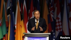 UN Secretary-General Ban Ki-moon addresses the opening session of the 4th UN Conference on the Least Developed Countries in Istanbul on May 9.
