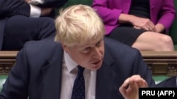 Britain's Foreign Secretary Boris Johnson answers an urgent question on Nazanin Zaghari-Ratcliffe in the House of Commons chamber in London, November 13, 2017