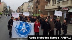 Протестен марш на лекарите специјалисти од Клинички центри од Македонија пред Владата на Република Македонија.
