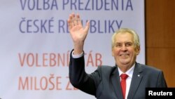 Реакція Мілоша Земана на перемогу у президентських виборах, Прага, 27 січня 2018 року