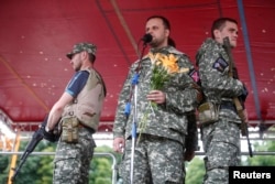 Павло Губарєв виступає на проросійському мітингу в Донецьку в липні 2014 року