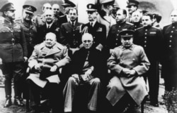 Черчилль, Рузвельт и Сталин. Ялта, Крым. Февраль 1949 года