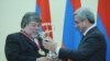 Armenia -- Co-founder of Apple Inc. Steve Wozniak receiving an IT prize from Armenian President Serzh Sarkisian in Yerevan, 11Nov2011