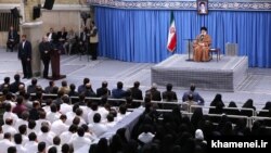 Iran's Supreme Leader Ali Khamenei meeting with Iranian nurses. January 1, 2020