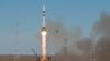 Старт ракеты-носителя "Союз" с космодрома Байконур