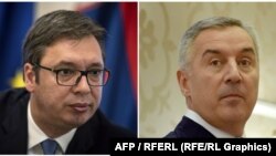 Serbia's Aleksandar Vucic (left) and Montenegro's Djukanovic: Playing the same cards?