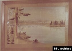 Картина, яку подарували Пушкарю. На задньому плані зображена гора Пектусан – один із символів КНДР. Фото з кримінальної справи