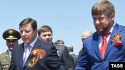 North Caucasus Federal District head Aleksandr Khloponin (left) and Chechen leader Ramzan Kadyrov -- part of Russia's problems in the North Caucasus?