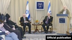 Israel - Israeli President Reuven Rivlin meets with Armenian community leaders in Jerusalem, 26Apr2015.