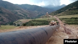 Armenia - The construction in Syunik province of a pipeline that would ship Iranian natural gas to Armenia, 21Aug2007.