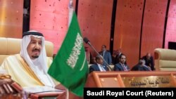 Saudi Arabia's King Salman bin Abdulaziz Al Saud attends during the opening of 29th Arab Summit in Dhahran, Saudi Arabia April 15, 2018.