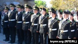 Севастополь - кадеты во время мемориального часа по случаю годовщины начала второй обороны Севастополя, архивное фото