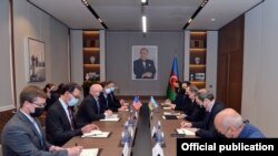 Azerbaijan -- Azerbaijani Foreign Minister Jeyhun Bayramov meets with acting US Assistant Secretary of State Philip Reeker, Baku, June 9, 2021