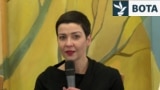 Ukraine - Maryya Kalesnikava, Belarusian opposition leader, speaks in Ukraine speaks after her release from prison in Belarus - screen grab