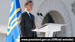 Ուկրաինայի նախագահ Վլադիմիր Զելենսկին ելույթ է ունենում Անկախության օրվան նվիրված հանրահավաքում, Կիև, 24-ը օգոստոսի, 2019թ․