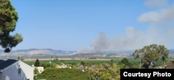 A view of the mountains that mark the Lebanese-Israeli border north of Gesher Haziv