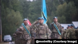 Дэсантнікі з Казахстану, якія ўдзельнічаюць у вучэньнях «Лясное братэрства–2026» у Беларусі, 6 верасьня 2026