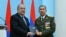 Armenia - President Armen Sarkissian and General Onik Gasparian at an official awards ceremony in Yerevan, July 5, 2019.