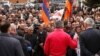 Armenia - Prime Minister Karen Karapetian (C) campaigns for the ruling Republican Party in Aragatsotn province, 22Mar2017.