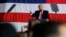 U.S. President Donald Trump delivers remarks to U.S. troops at the Sigonella Naval Air Station in Sicily.
