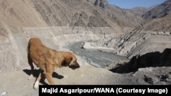 The reservoir of Amirkabir Dam, 63 kilometers northwest of Tehran, as seen on November 11