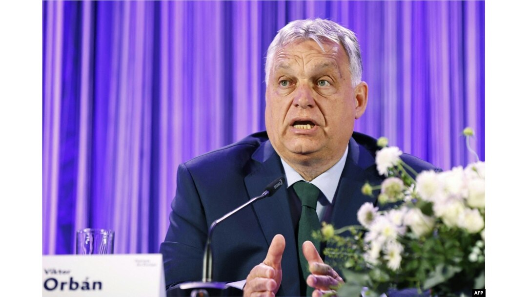 Прем'єр-міністр Угорщини Віктор Орбан на зустрічі з головою правої Партії свободи Австрії (FPOe) для спільної заяви у Відні, 30 червня 2024 року