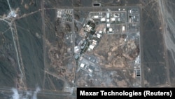 A satellite image shows the Natanz uranium enrichment facility, about 250 kilometers south of Tehran, on April 12.