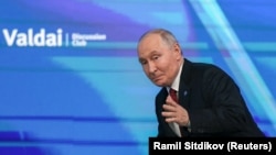 Очільник Росії Володимир Путін під час виступу на «Валдаї», 1 жовтня 2026 року
