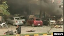 File photo of a previous bomb attack in Pakistan.