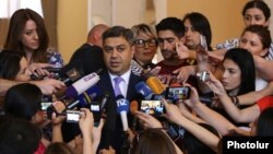 Armenia - Artur Vanetsian, director of the National Security Service (NSS), speaks to journalists in Yerevan, 18 June 2018.