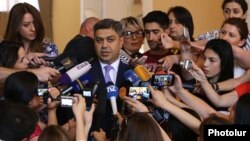 Armenia - Artur Vanetsian, director of the National Security Service (NSS), speaks to journalists in Yerevan, 18 June 2018.