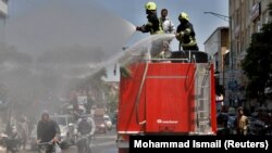 آرشیف، ضدعفونی کردن شهر کابل توسط ماموران آتش‌نشانی
