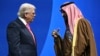 دونالد ترامپ، رئیس‌جمهور آمریکا (چپ)، و محمدبن سلمان، ولیعهد عربستان سعودی، در جریان نشست سرمایه‌گذاری آمریکا و عربستان در واشینگتن، نوامبر ۲۰۲۵