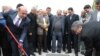 Armenia -- Energy Minister Armen Movsiaian (L) and his Iranian counterpart Majid Namju launch the construction of an Armenian-Iranian power transmission line, 14Oct2010.