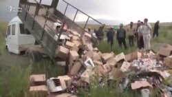 Qırğızıstanda daha bir kənd araqları alıb, məhv etdi