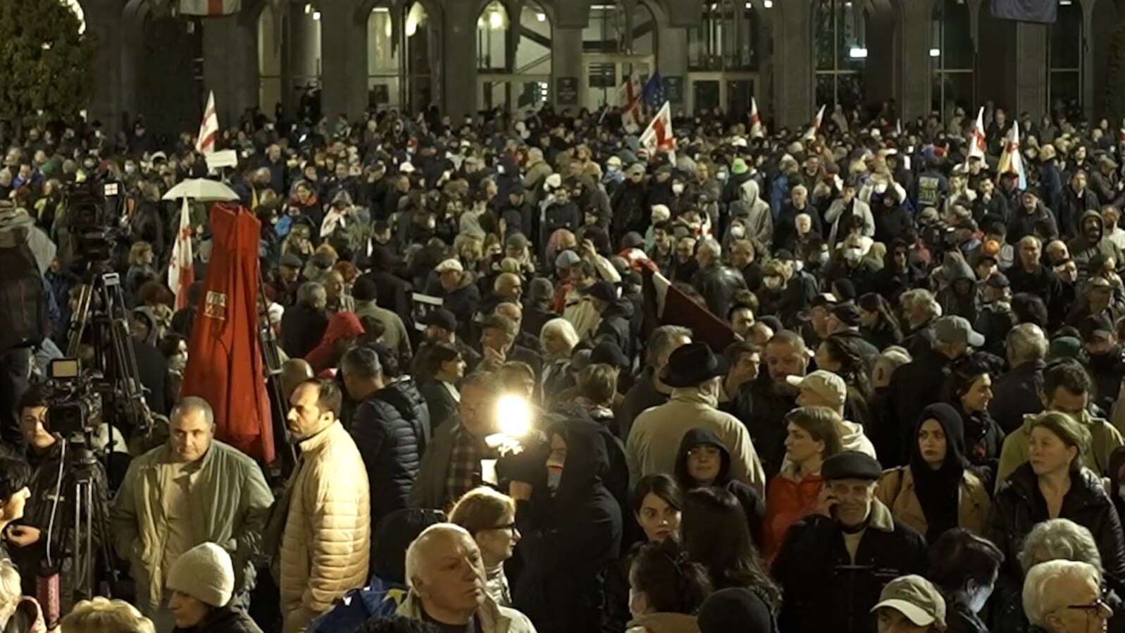 Georgia - pro-democracy protests in Tbilisi on March 31 - screen grab 2