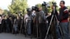 Armenia -- Television cameramen at an opposition rally in Yerevan in 2011.