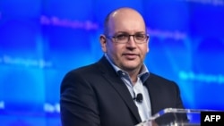 Freed Washington Post Tehran bureau chief Jason Rezaian speaks during the inauguration of the Washington Post headquarters in Washington, D.C., on January 28.