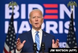 Candidatul democrat Joe Biden vorbind la Wilmington,statul Delaware, 4 noiembrie 2020.