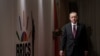 SOUTH AFRICA -- Turkey's President Tayyip Erdogan arrives for a group picture at the BRICS summit meeting in Johannesburg, South Africa, July 27, 2018.