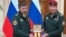 Виктор Золотов вручает Рамзану Кадырову погоны генерала армии