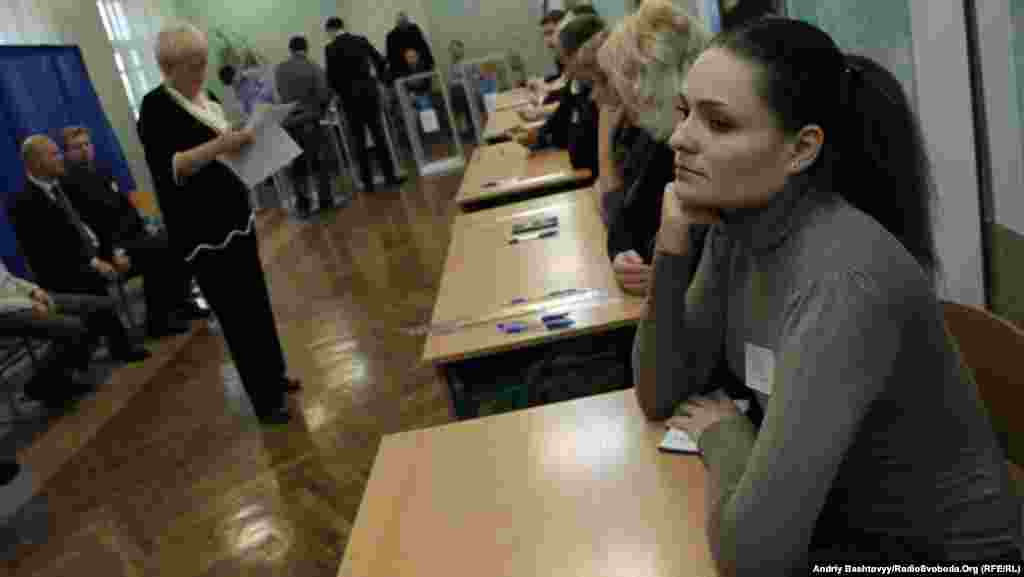 A polling station in Kyiv.