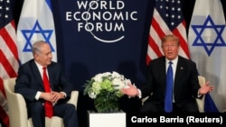 Donald Trump și Benjamin Netanyahu, la Davos