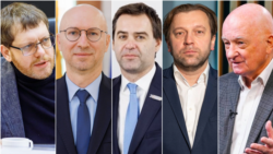 Colaj Europa Liberă. De la stânga la dreapta, Ian Feldman, Stanislav Secrieru, Nicu Popescu, Dumitru Alaiba, Oazu Nantoi 