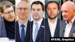 Colaj Europa Liberă. De la stânga la dreapta, Ian Feldman, Stanislav Secrieru, Nicu Popescu, Dumitru Alaiba, Oazu Nantoi 